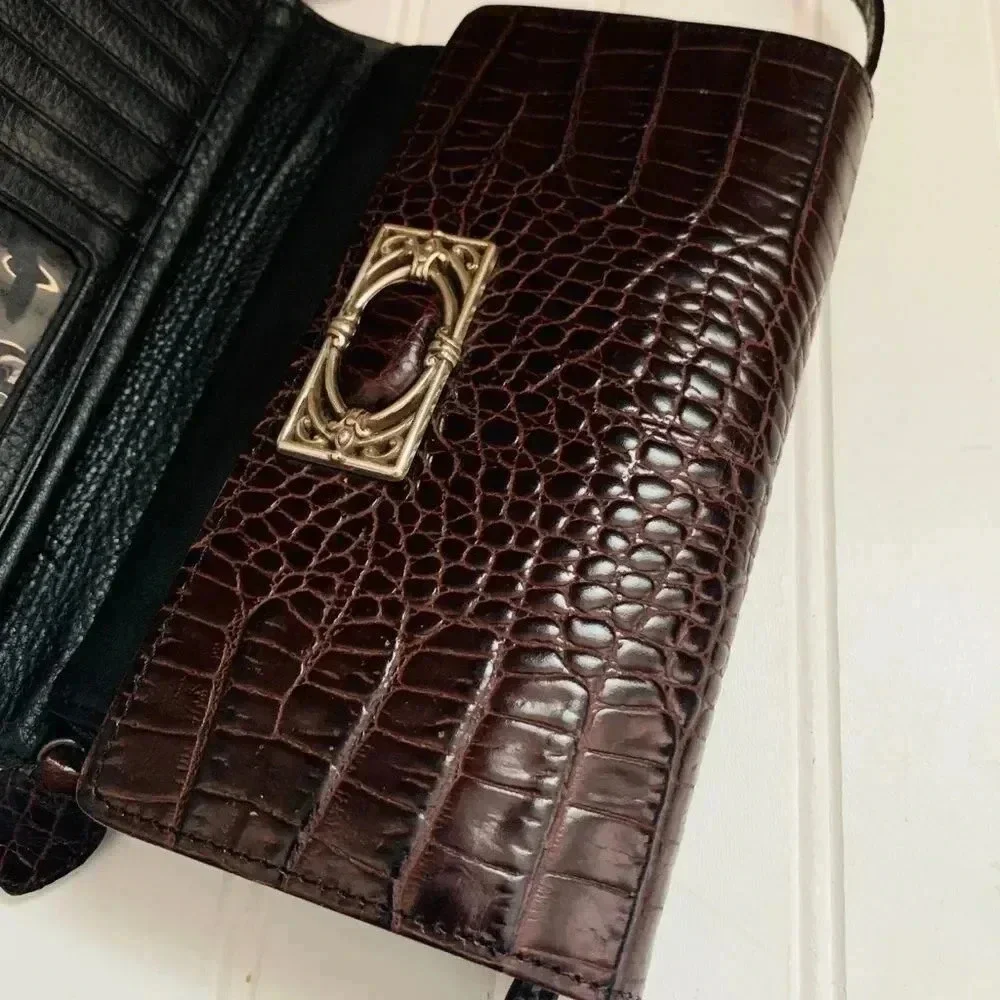 Brighton croc embossed leather wallet purse